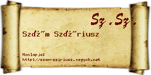 Szám Szíriusz névjegykártya